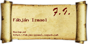 Fábján Izmael névjegykártya